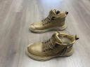 Jeep吉普馬丁靴男冬季新品復古高幫工裝靴真牛皮透氣加絨羊毛雪地靴男 黑色(皮鞋碼) 41 曬單實拍圖