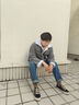人本春季透氣帆布鞋男款2025新款厚底休閑百搭輕便鞋子男潮流男士板鞋 黑棕 42 曬單實拍圖