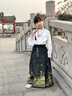 羅蒙漢服女童馬面裙春季古裝兒童連衣裙套裝女孩中國風(fēng)元旦演出服 瑾瑜（馬面裙） 130 曬單實(shí)拍圖