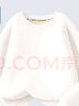 真維斯兒童加絨衛衣秋冬新款男童女童純色加厚保暖校服打底衫冬季上衣 白色 165cm 曬單實(shí)拍圖
