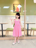 mlgt kids童裝女童連衣裙秋季2025新款寶寶甜美時尚馬甲蕾絲裙子套裝 粉色 蝴蝶背心裙 100 cm 曬單實(shí)拍圖