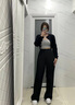清迎黑色闊腿休閑褲女褲子春夏2025新款垂感窄版直筒冰絲西褲小個(gè)子 【春秋】深灰-小個(gè)子 L【101-110斤】 曬單實(shí)拍圖