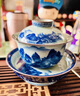 茗臣景德鎮(zhèn)柴燒陶瓷蓋碗茶杯單個(gè)手繪青花三才蓋碗開片可養(yǎng)功夫泡茶器 柴窯仿古蓋碗【千里江山】禮盒裝 200ml 曬單實(shí)拍圖