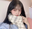 恒源祥圍巾女秋冬季休閑舒適日系百搭時(shí)尚韓版保暖圍巾雙面披肩學(xué)生圍脖 仿羊絨格子--溫柔奶白色 曬單實(shí)拍圖