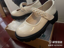 達芙妮瑪麗珍鞋女厚底學(xué)院洛麗塔女鞋粗跟皮鞋jk單鞋女4622404008米色35 曬單實(shí)拍圖