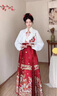閃動(dòng)少女大碼胖mm漢服套裝女新中式刺繡飛機袖緞面通勤馬面裙兩件套200斤 上衣+馬面裙 4XL 建議【180-200斤】 曬單實(shí)拍圖