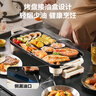 蘇泊爾（SUPOR）電烤爐烤肉鍋家用多功能大功率三檔文武火50cm大烤盤(pán)4-6人不粘電烤盤(pán)烤串煎肉烤肉機 50CM加大烤盤(pán) 1層 曬單實(shí)拍圖