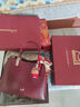 丹希路（danxilu）婦女節禮物送媽媽包包女包真皮婚包女士大容量喜婆婆包斜挎手提包 【禮盒包裝】酒紅色 曬單實(shí)拍圖