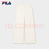FILA 斐樂(lè )官方女士針織長(cháng)褲冬季新款休閑寬松加絨抗菌闊腿褲 蒸汽白-IV M 曬單實(shí)拍圖