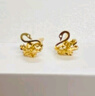 中國黃金（CHINA GOLD）天鵝之戀黃金耳釘女士養耳足金花絲耳飾生日母親節禮物送老婆女友 小天鵝耳釘【一對】約1.4g 曬單實(shí)拍圖