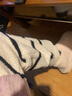 YSO【酷貓系列】女睡衣厚冬季半邊絨紅色雪尼爾保暖睡衣家居服 米白女套 S 曬單實(shí)拍圖