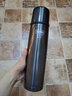 膳魔師（THERMOS）保溫杯304不銹鋼 經(jīng)典款子彈頭大容量便攜辦公家居館一杯兩用送禮 黑色FBB-1001(BK)1L 曬單實(shí)拍圖