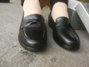 蜘蛛王（SPIDER KING）女單鞋2024春秋款透氣真皮軟底舒適防滑一腳蹬中老年休閑媽媽皮鞋 黑色 37 曬單實(shí)拍圖