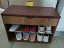 萊美匯換鞋凳家用門(mén)口可坐式穿鞋凳進(jìn)門(mén)凳入戶(hù)鞋柜坐凳一體軟包坐墊鞋架 1郁金檀木+棕皮雙層60CM 曬單實(shí)拍圖