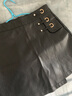 木榮皮裙女秋冬2025新款韓版高腰顯瘦a字裙假兩件開(kāi)叉包臀pu短皮短裙 黑色 XL (110-120斤) 曬單實(shí)拍圖