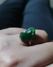 奈維斯汀品牌和田玉碧玉戒指鑲嵌貔貅時(shí)尚簡(jiǎn)約女式開口520禮物女 碧玉貔貅戒指 曬單實(shí)拍圖