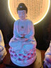 戴玉堂 陶瓷坐蓮西方三圣佛像擺件觀音大勢(shì)至菩薩如來佛阿彌陀佛坐像家居供奉家用佛堂裝飾 H21-66H 14吋阿彌陀佛 描金彩 曬單實(shí)拍圖