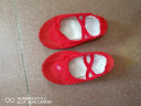 艾舞戈 儿童舞蹈鞋女童芭蕾舞鞋体操鞋现代舞练功鞋软底粉瑜伽猫爪鞋 红色-免系带 25 实拍图