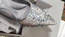 CHARLES&KEITH亮片尖頭高跟單鞋婚鞋子女鞋女士生日禮物送女友CK1-60280245-4 Silver銀色 37 曬單實(shí)拍圖