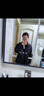 GXG男裝  雙色肌理面料休閑褲寬松直筒長(cháng)褲男士褲子 2024秋季新 黑色 M 曬單實(shí)拍圖