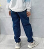 小豬彼特女童秋裝牛仔褲冬季哈倫褲中大童2025新款兒童春秋款加絨褲子套裝 5599藍(lán)色【加絨加厚】 160 cm 曬單實(shí)拍圖
