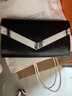 絲芙倫新年手拿包大容量信封包氣質(zhì)女鏈條斜挎包女軟皮宴會(huì )手抓包 黑白色大號 曬單實(shí)拍圖