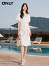 ONLY法式甜美中長(cháng)裙收腰顯瘦純欲風(fēng)連衣裙女|123207031 A43 奶油白色NEW CREAM S (160) 80A 曬單實(shí)拍圖