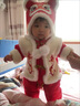 迪士尼嬰兒年服紅色棉衣冬裝爬服加絨加厚寶寶周歲宴百天喜慶套裝外出服 紅色哈衣＋帽子＋鞋＋平安鎖(鎖 73(建議3-6個月6-8KG) 曬單實拍圖
