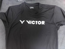 威克多（VICTOR）勝利新款羽毛球服男女款訓練比賽針織易干運動(dòng)短袖T恤上衣T-40050 T-40050-C黑色 XL 曬單實(shí)拍圖