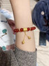 米芙諾黃金兩世歡和田玉轉(zhuǎn)運(yùn)珠足金999流蘇蓮蓬荷花女手串六字箴言金飾 足金兩世歡+無(wú)金珠+紅瑪瑙手鏈 曬單實(shí)拍圖