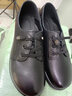 強人3515女鞋頭層牛皮軟底鞋舒適平底女單鞋免系帶低幫皮鞋 黑色 35 曬單實(shí)拍圖