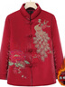 情羅蘭中老年女裝冬裝唐裝棉襖加絨厚棉服外套80歲老年人媽媽裝奶奶衣服 4055791大紅 4XL （建議135-145斤） 曬單實拍圖