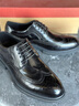 楓葉（leaveland）商務(wù)休閑皮鞋男新品英倫風(fēng)頭層牛皮布洛克鞋雕花透氣商務(wù)正裝鞋 黑色（皮鞋碼） 41 曬單實(shí)拍圖