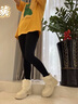 達芙妮（DAPHNE）雪地靴女皮毛一體冬季靴子短靴棉鞋加絨加厚保暖面包雪地鞋新 米白色跟高5cm加絨 36 (230mm) 標準碼 曬單實拍圖