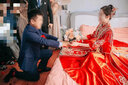 泰勒馬丁（TAILEMARTIN）秀禾服新娘2024新款情侶裝中式婚紗結(jié)婚禮服古裝嫁衣敬酒服婚服 23703綢緞（僅女裝） S 曬單實拍圖