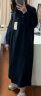 无印良品（MUJI）女式 木棉混双层纱织长袖连衣裙长裙裙子早春新品衬衫裙 BC2IOC4S 黑色 XL 165/92A 实拍图
