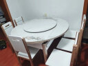 上林春天 岩板餐桌实木餐桌家用小户型餐桌椅组合伸缩折叠饭桌子餐厅家具 9MM香奈尔亮光-木椅 1.35米一桌六椅 实拍图
