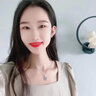 莞晗999足銀項鏈女愛(ài)心鎖骨鏈心形吊墜飾品七夕情人節生日禮物送女友 藍鋯項鏈【摯愛(ài)玫瑰花盒】 曬單實(shí)拍圖