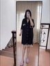 浪莎（LangSha）真絲睡裙女士春秋季襯衫式氣質(zhì)睡衣薄款大尺碼緞面睡袍家居服 9222#黑色 L 【建議90-160斤】 曬單實(shí)拍圖