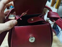 時(shí)光一百（TIME100）女神系列 摩登時(shí)尚潮流單肩包車(chē)載工藝五金掛扣手提斜跨包包女包 酒紅色 曬單實(shí)拍圖