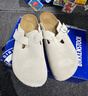 BIRKENSTOCK勃肯德國進(jìn)口女款牛皮絨面革軟底軟木Boston包頭拖鞋七夕甄選 白色/復(fù)古白窄版1027693 36 曬單實拍圖