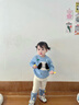 幼歌（YOUGE）嬰幼兒冬季新款寬松動(dòng)物毛絨玩偶毛衣加絨打底褲套裝潮 天空藍(lán)上衣 80 cm 曬單實(shí)拍圖
