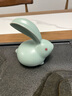 寧不凡 陶瓷汝窯可開(kāi)片茶寵兔茶玩擺件(寬約10cm高約11cm) 天青兔 曬單實(shí)拍圖