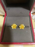 曼卡龍黃金耳釘出水芙蓉花足金耳環(huán)耳飾大氣花瓣送女友禮物 3.46g 曬單實(shí)拍圖