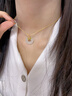 中國黃金（CHINA GOLD）玫瑰花黃金項鏈女平安扣足金鑲玉吊墜生日禮物送女朋友足金玫瑰花和田玉掛墜+S925鏈【紀念品】 曬單實(shí)拍圖