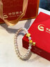 中國黃金（CHINA GOLD）鈴蘭花四葉草手鏈女款足金淡水珍珠手串新年實(shí)用生日禮物送老婆 珍珠鈴蘭花手串【情人節禮盒】約0.9g 曬單實(shí)拍圖