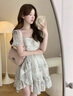 唐菓蜜連衣裙夏季2024新款女裝法式甜美初戀仙女裙茶歇碎花短款裙子夏天 圖片色 M 曬單實(shí)拍圖