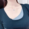 奢萊斯勒奢侈飾品【七夕情人節(jié)禮物】項鏈女莫桑石吊墜百搭首飾生日送女友 【藍色】 順豐 品牌禮盒 曬單實拍圖