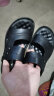 奥康（Aokang）凉鞋沙滩鞋男鞋舒适休闲露趾透气两穿简约 黑色39码 实拍图