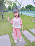G.DUCKKIDS小黃鴨童裝女童夏裝套裝春秋夏季24兒童衣服寶寶庫洛米短袖兩件套 庫洛米 粉色aooigoo 130 建議7~8歲【120-130cm】 曬單實(shí)拍圖